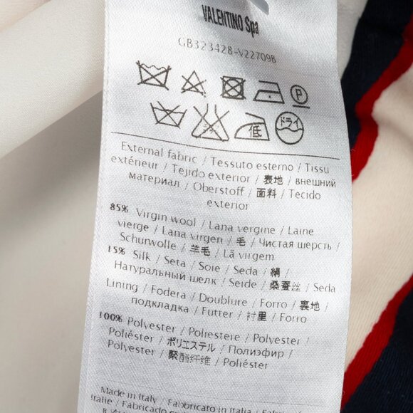 Valentino Resort 2014 White & Navy Striped Wool & Silk Peplum Jacket - Picture 10 of 11